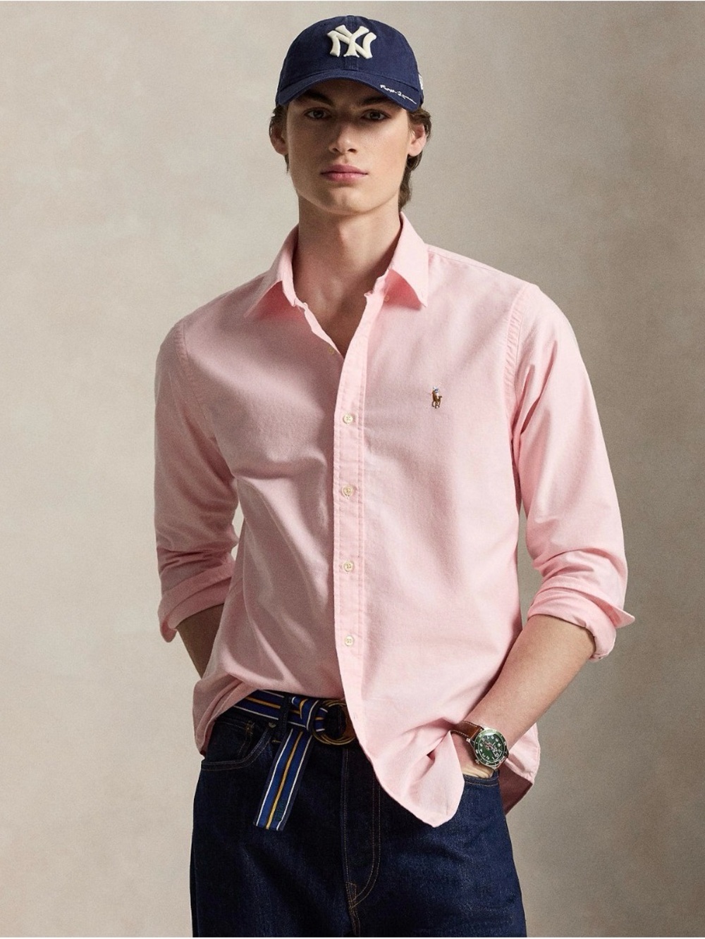 Ralph Lauren Pink Oxford Long-Sleeve Button-Down Shirt